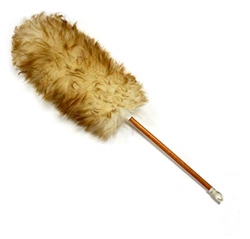 Wool Duster - Wooden Dowel Handle with White Hanging Hook by Alta - (ALTAWD23)